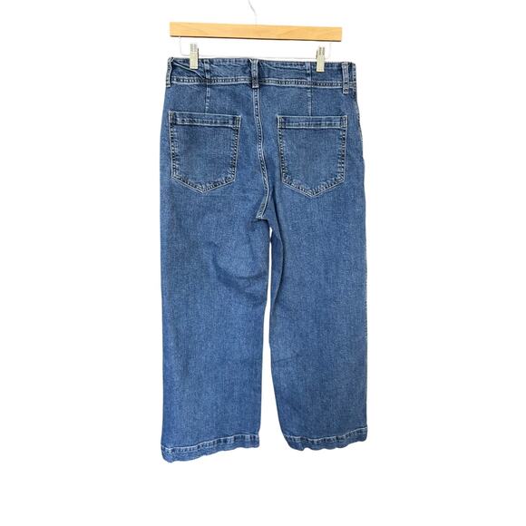 GAP Denim Women's High Rise Wide Leg Crop Mid-Wash Jeans Size 12/31R - Picture 5 of 5